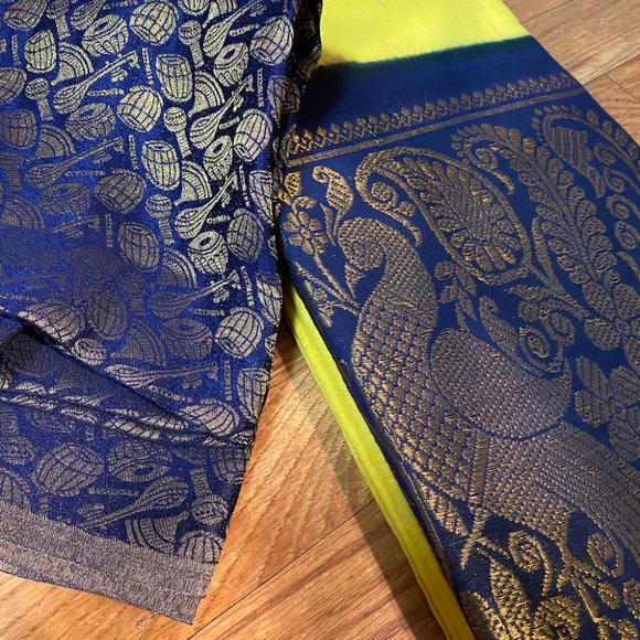 Madurai Sungudi Cotton Saree - Plain Body and Mayuri Pattu Big Border for Women - Picture 3 of 3